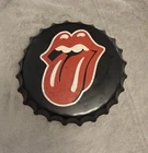 The Rolling Stones Tin Metal Bottle Cap Wall Sign Vintage Classic Look