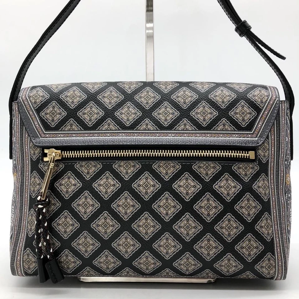 Auténtico bolso bandolera de cuero PVC con patrón de cachemira ETRO para mujer usado Foto 3 de 4