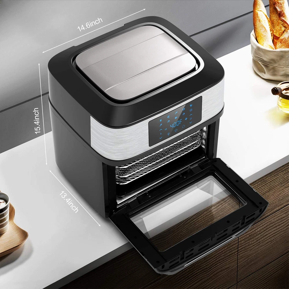20QT Air Fryer Toaster Oven with Rotisserie and 10-in-1 Functions Including Dehydrator