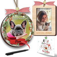 Dog Christmas Ornaments Gift Set, Gifts for Cat Lovers, Dog Mom, Pet First Chris