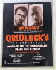Gridlock'd The Soundtrack 1997 PROMO Decal Sticker 8”x6” Death Row Snoop 2Pac