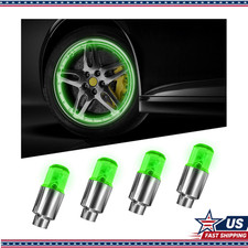 Waterproof Motion-sensor Led Tire Valve Lights 4-piece Neon Spoke Wcolor Green Waterproof Motion-sensor Led Tire Valve Lights 4-piece Neon Spoke Wcolor Green