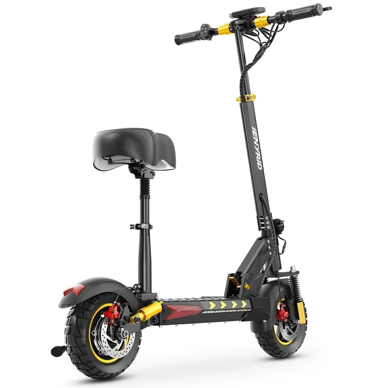 IENYRID Adult Electric Scooter With Seat 800W 48V 10"Foldable Commuter E-Scooter