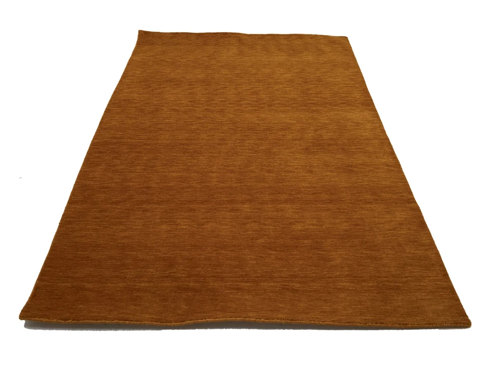 Orange Solid Design Hand-Loomed 5X8 Gabbeh Wool Rug Oriental Home Decor Carpet - Image 2 of 4