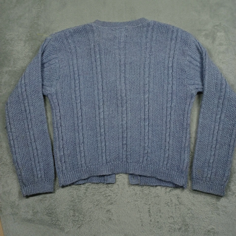 Suéter vintage LL Bean para mujer pequeño azul tejido cárdigan mezcla mohair Foto 4 de 4
