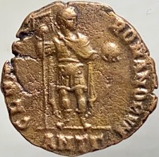 Genuine Ancient Roman Coin 392-395AD Emperor Arcadius  Holding Globe Nice Detail