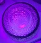 5" GREEN MANGANESE PRESSED GLASS BOWL UV TURNS PURPLE DEPRESSION FEDERAL STYLE