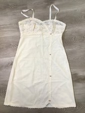 Vintage St Michael Sheer Lace Nightgown Cream Nylon Bust 36 Womens Sz 14 Britain