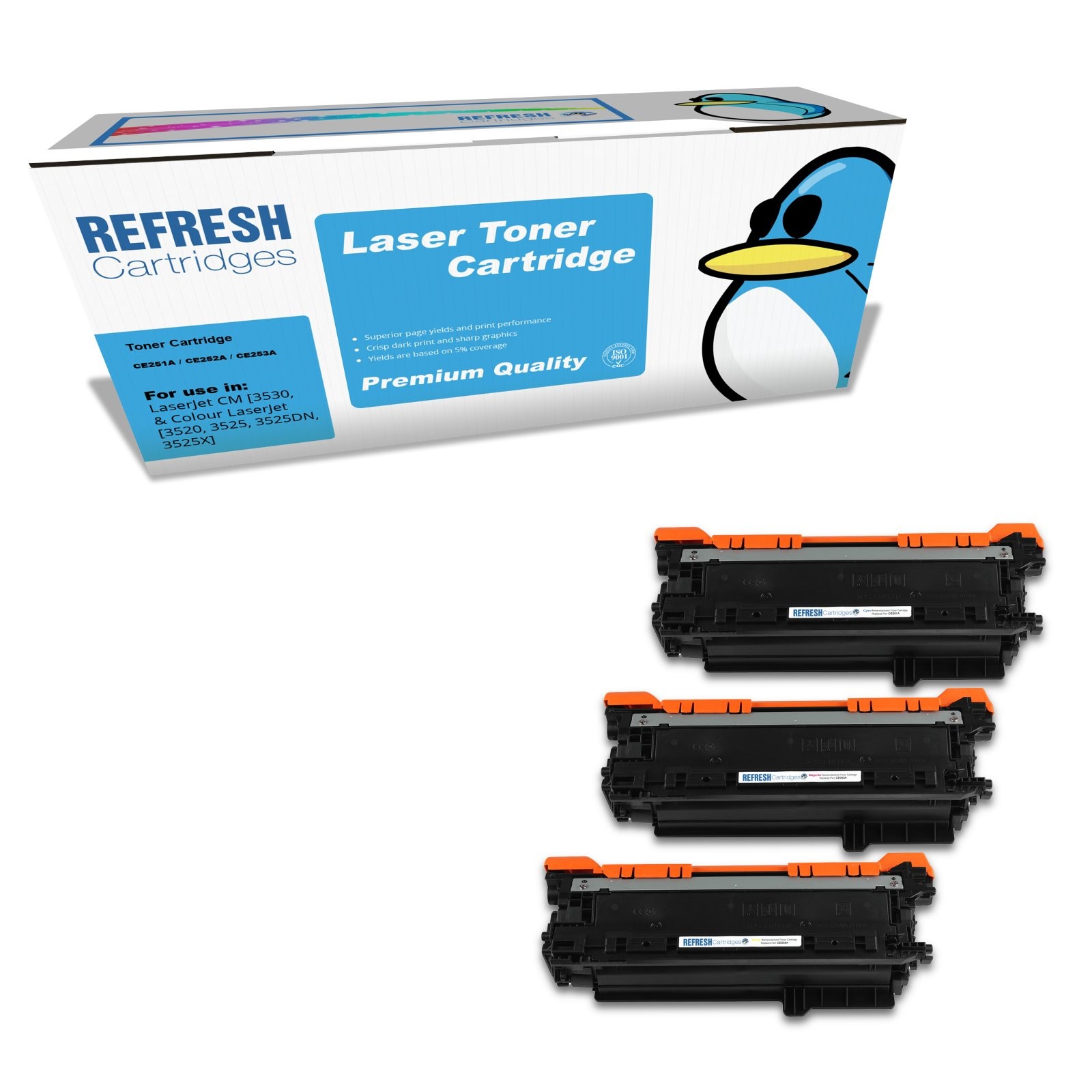 Refresh Cartridges 3 Colour Value Pack 504A Toners Compatible With HP Printers