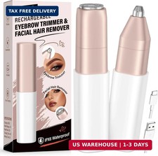 Eyebrow Trimmer Facial Hair Removal for Women: 2 in 1 Rechargeable Face Shaver 