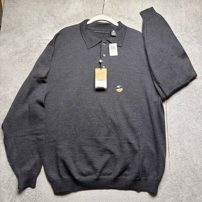 Polo Golf メリーノウール セーター M グレー Merino Wool Polo Sweater Gray Long Sleeve Knit Mens XL