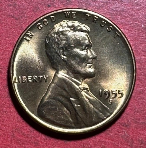 1955S US Choice Uncirculated LINCOLN Cent! "FULL RED" Old US Coin! San Francisco