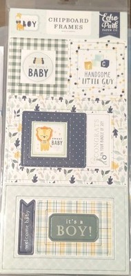 Echo Park Paper It's A Boy 6x13 Sheet of Chipboard Frames & Phrases