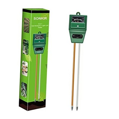 SONKIR Soil pH Meter, MS02 3-in-1 Soil Moisture/Light/pH Tester Gardening Tool