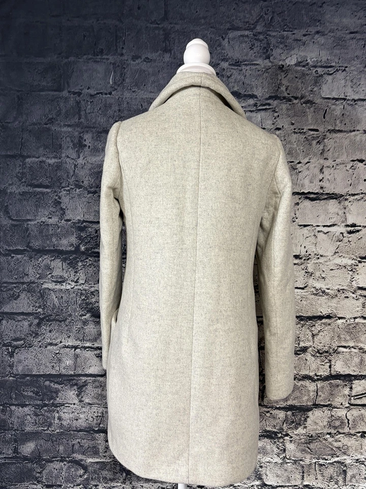 Abrigo Wilfred Aritzia para mujer XS gris lana cachemir cuello embudo bolsillos a presión Foto 4 de 4