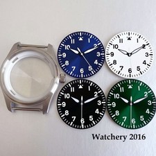 Sapphire Glass 39mm Pilot Watch Case With 33.5mm Dial For NH35/2824/Miyota 8215