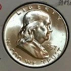 U.S. Franklin Half Very CH BU 1957-D