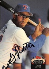 Gary Pettis autographed Baseball Card Texas Rangers 1992 Topps Stadium Club #548