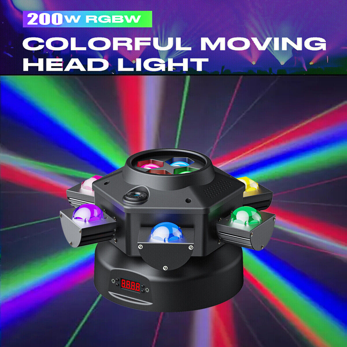 6 Arms Bee Eye Zoom Moving Head Light Beam DMX Stage Light