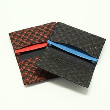 Business Card Holder Leather Case "INDEN 2804" Takane Red / Black Hand Made New