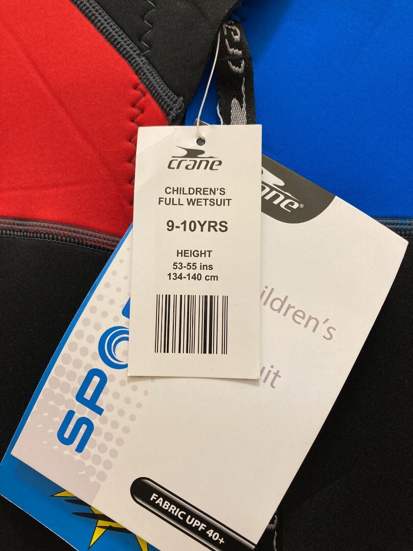 CRANE WAIHUI Children's full wetsuit long sleeve & leg BNWT size 910y