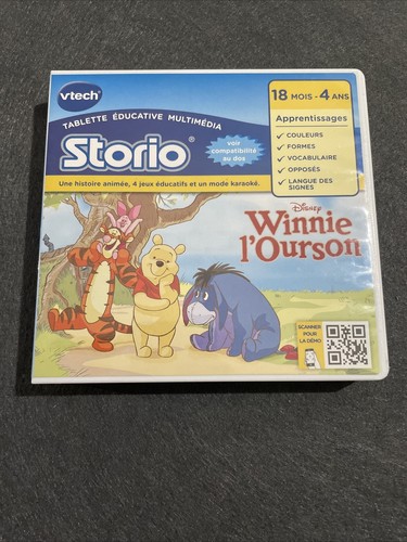 Jeu VTech Storio Winnie L'ourson - Bon état - Compatible Storio 1, 2, 3, Baby - Livré Gratuit