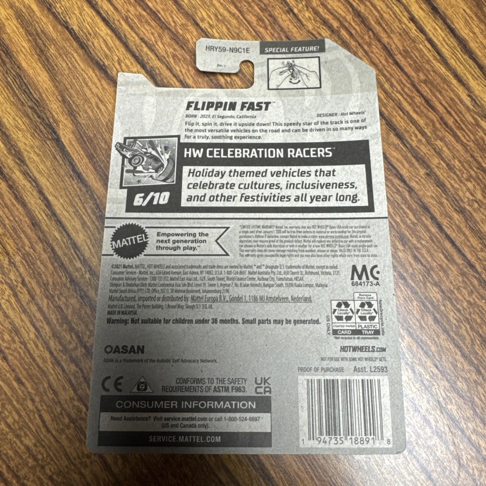 Hot Wheels NEW for 2024 FLIPPIN FAST Special Feature Fidget Spinner