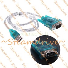 USB to RS232 Serial Port 9 Pin DB9 Cable Serial COM Port Adapter Convertor Blue 