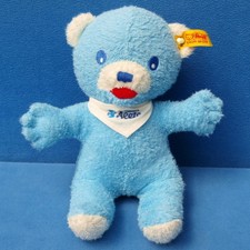 STEIFF ALETE BÄR 994272 TEDDY BLAU STOFFTIER BEANIE 20 CM KNOPF + FAHNE BEAR
