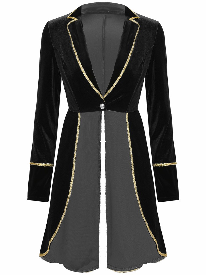 Damen Jacke Mittelalter Style - Gothic Frack Mit Blumenmuster