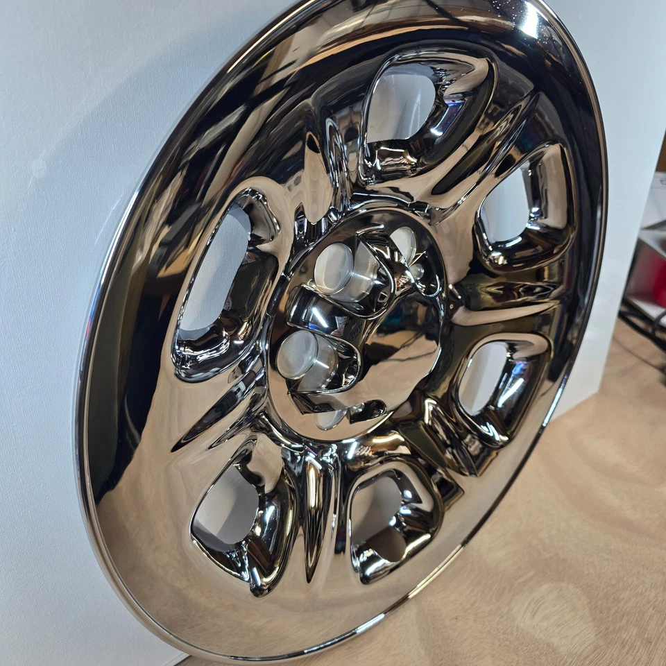 "Juego de 4 cubiertas de rueda cromadas de 15"" para Nissan Frontier 2005-2013 ruedas de acero de 15""" Foto 3 de 4