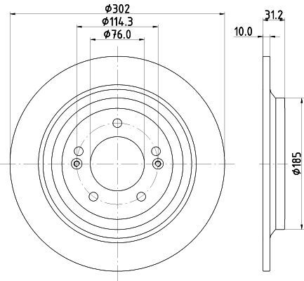 2X Hella 8DD 355 126-681 Bremsscheibe FüR Hyundai KIA-image