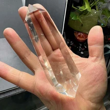 184g TOP Natural White Quartz Obelisk Crystal Energy Double Tower Reiki Decor