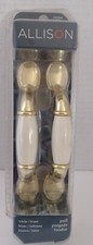 Allison Brass White Finish Door / Drawer Pulls - Set of 2