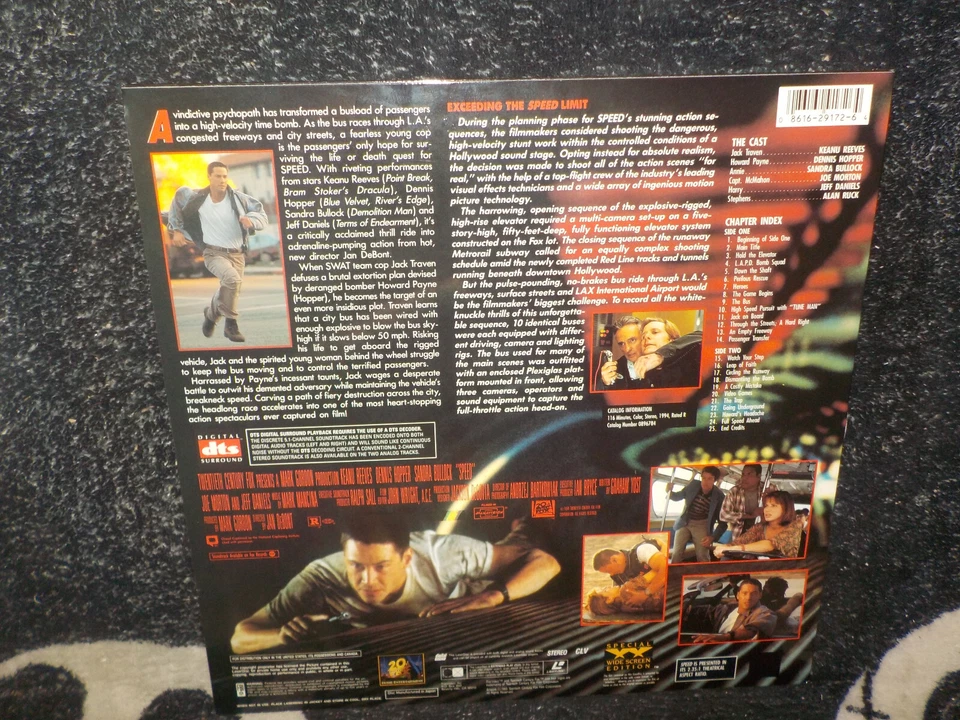 Speed DTS Widescreen Laserdisc LD Keanu Reeves Free Shipping - Image 2 of 4