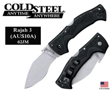 Cold Steel 3.5" Folding Knife Rajah 3 AUS10A Steel TRI-AD Lock 62JM
