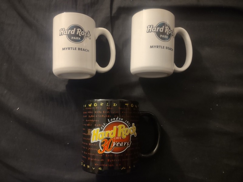 Hard Rock Cafe Hard Rock Park Coffee Mug Set Of 3 30 Years Est London 1971