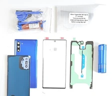 Screen Repair Fit Galaxy Note 10 Front Back Glass Battery Cover Replacement BLUE