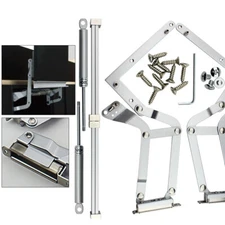 Cabinet Door Hinges Vertical Swing Lift Up Stay Pneumatic Arm Nickel Plating