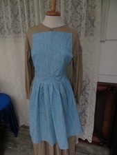 Ladies Pinner Apron Civil War Rendezvous Blue/White NEW Lot 302