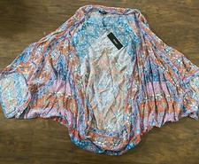 NWT Tolani Julie Open Front Printed Kimono Shawl Wrap OS 158