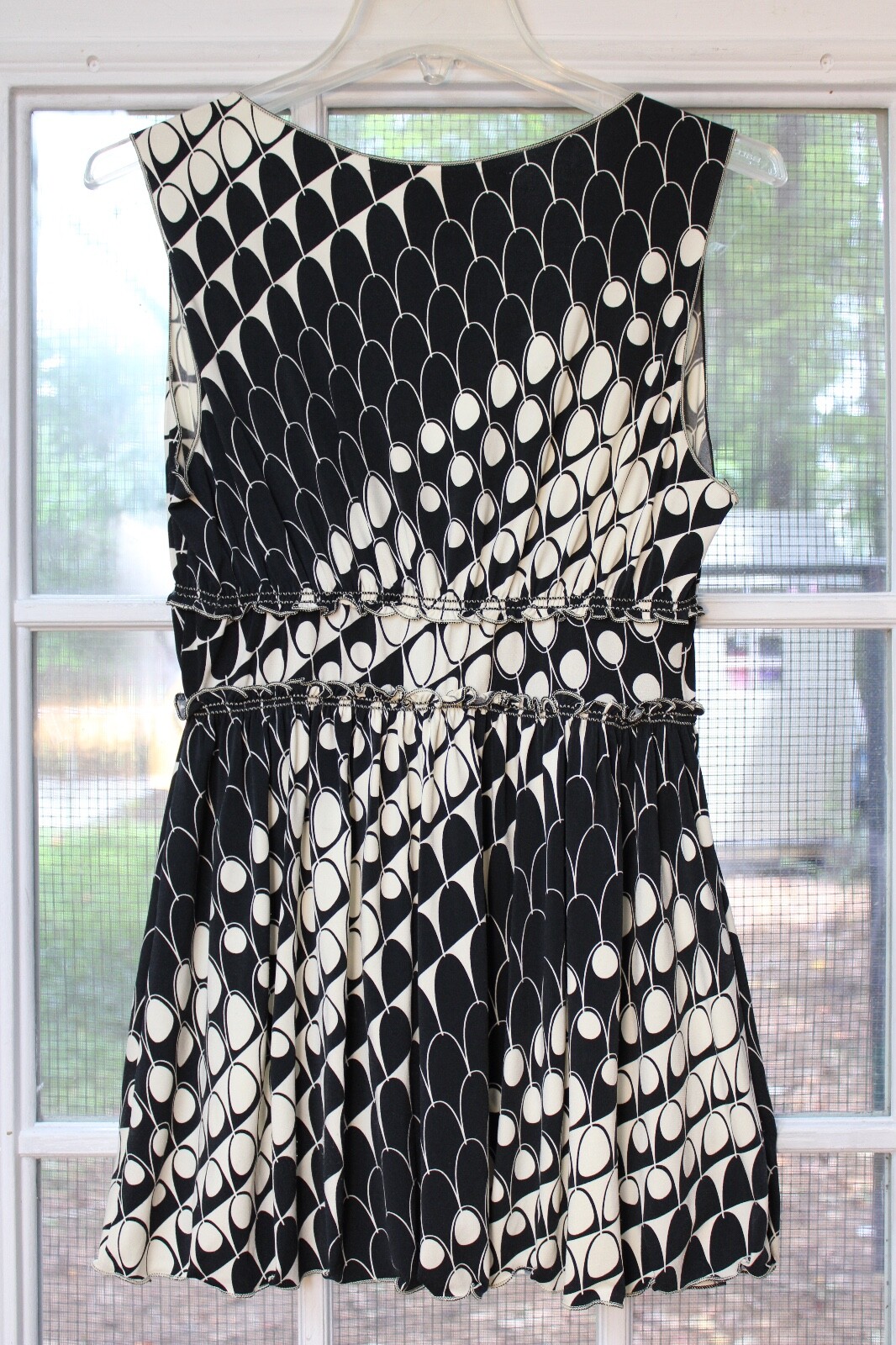 Max Studio Black/White Geometric Pattern Sleevele… - image 5