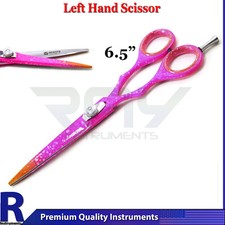 Left Hand Barber Pink Shears Salon Hair Cutting Scissors Hairdressing Razor