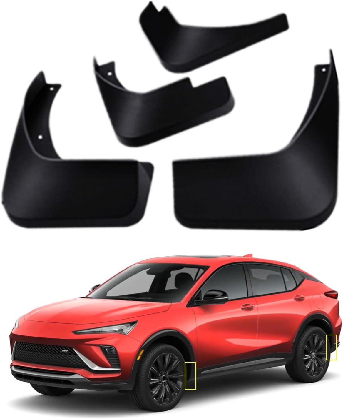 Mud Flaps Kit for 2024 Buick Envista Accessories Splash Guard Front and...-image