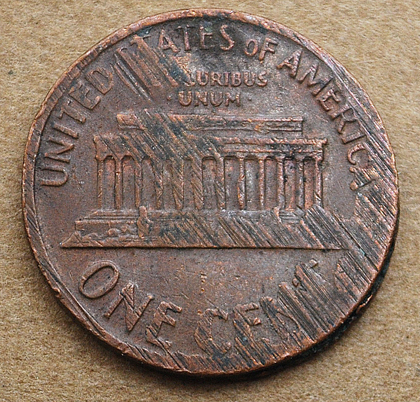 〜60s vintage PENNYS ombre check swingtop 1968-D Lincoln Penny Defective Planchet Mint Error - Not Cleaned