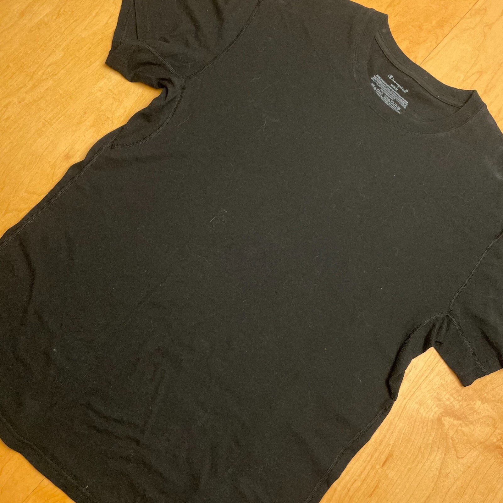 Champion Blank Medium Solid Black Short Sleeve T-… - image 3