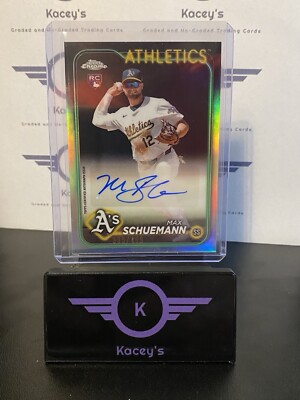 Max Schuemann Refractor Auto /499, Oakland Athletics, 2024 Topps Chrome, MLB