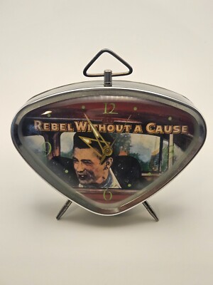 Vintage James Dean Clock Rebel Without A Cause Wind Up Alarm Classic -Is Working