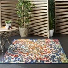 Nourison Aloha Indoor/Outdoor Multicolor 3'6" x 5'6" Area Rug Transitional