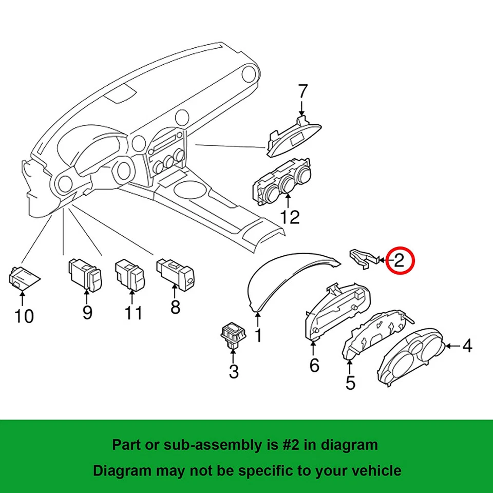 Retenedor interior del panel de ajuste del tablero de instrumentos con clip de montaje a presión para Mitsubishi Mazda Foto 3 de 4
